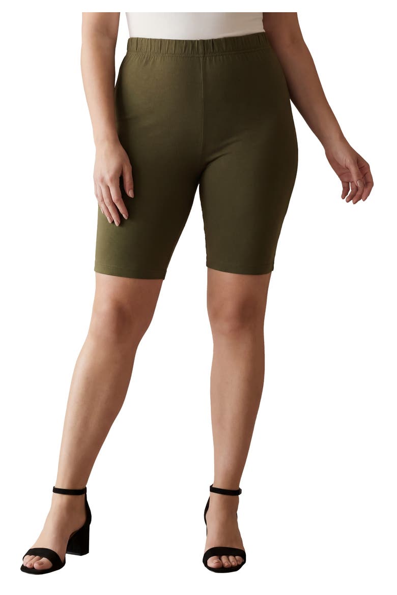 Everyday Stretch Cotton Bike Short, Main, color, DARK OLIVE GREEN