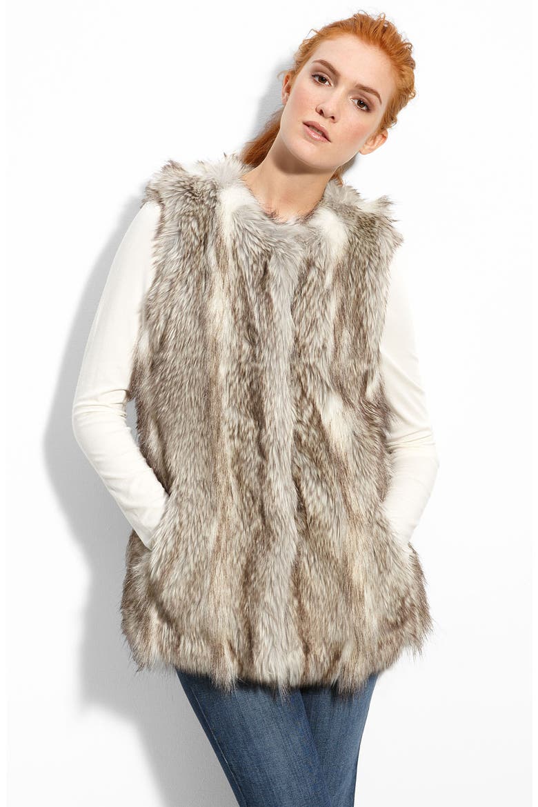 Faux Fur Vest, Main, color, WOLF