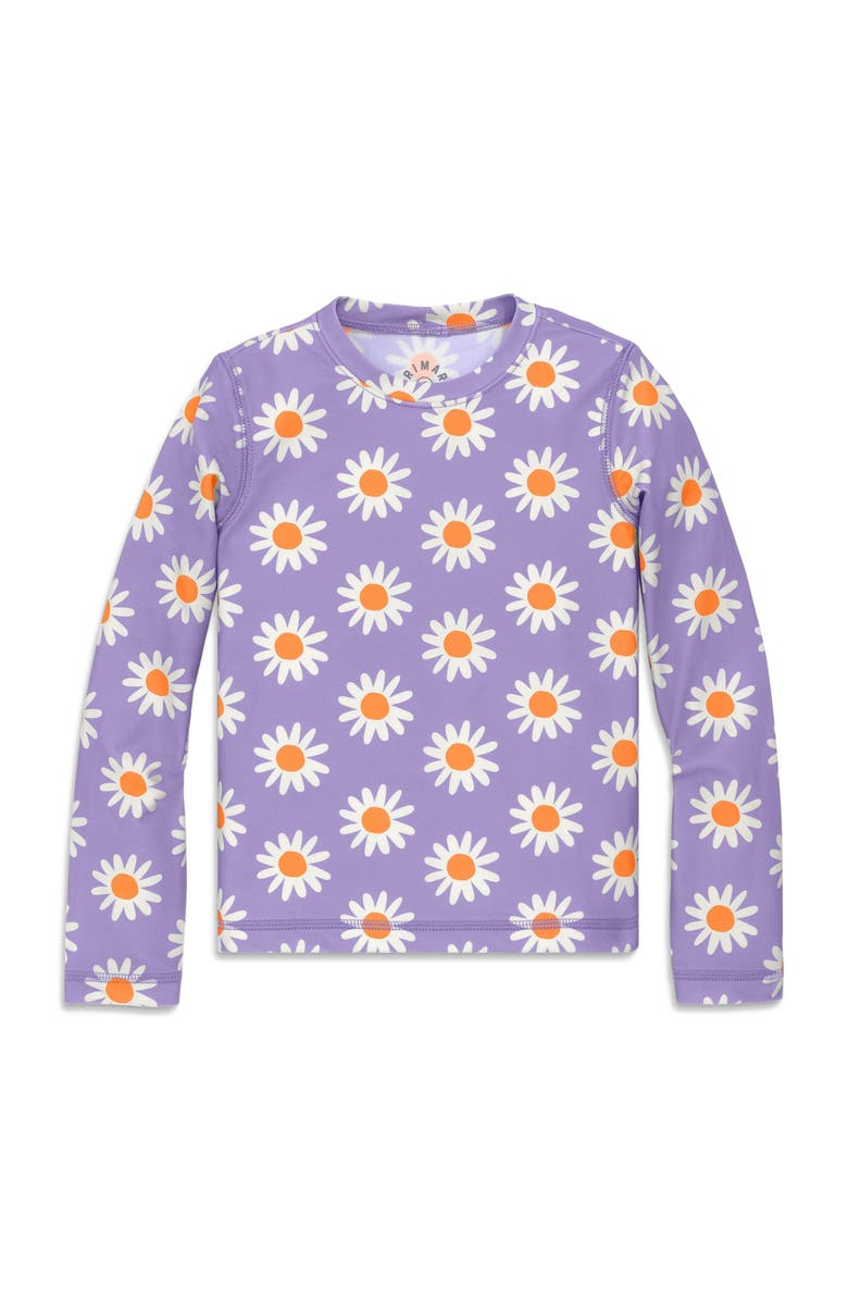 Primary Kids Long Sleeve Swim Top In Daisies, Main, color, Iris Blooms