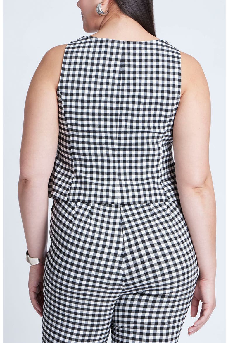 Gingham Square Neck Vest, Alternate, color, BLACK AND WHITE GINGHAM