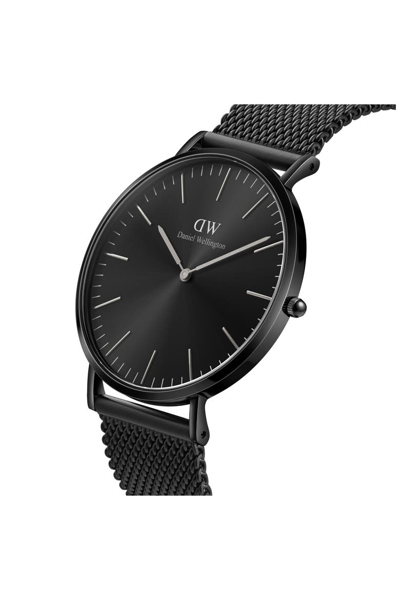 Classic Ashfield Mesh Strap Watch, 40mm, Alternate, color, BLACK
