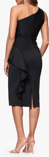 Gathered One-Shoulder Cocktail Dress