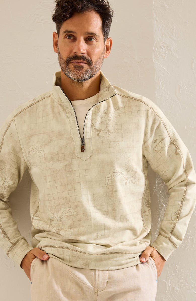 Tommy Bahama Ben & Terry Tropic Half Zip Pullover, Main, color, 
