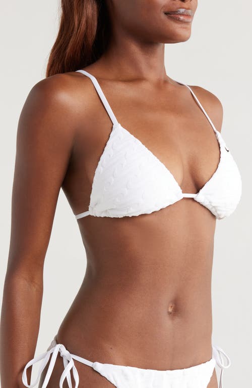 Nike Jacquard Terry Triangle Bikini Top In White