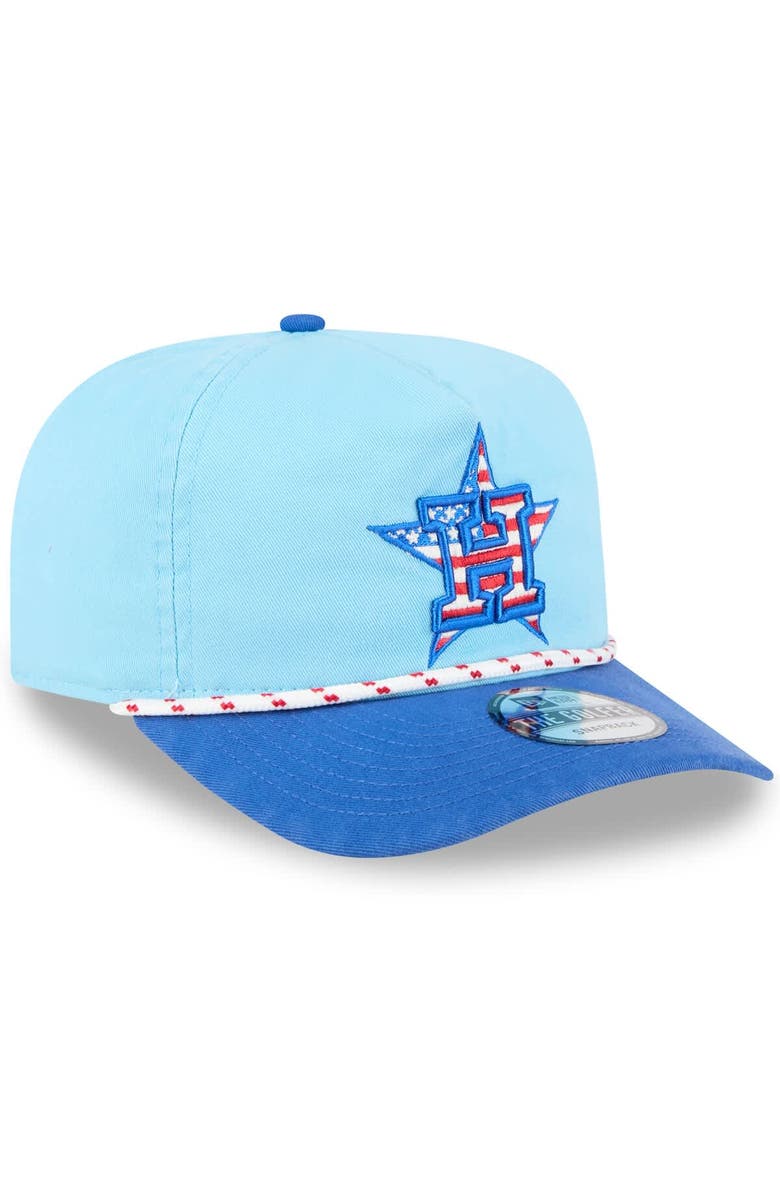 New Era Men's New Era Light Blue/Blue Houston Astros 2025 Fourth of July Golfer Snapback Hat, Alternate, color, 