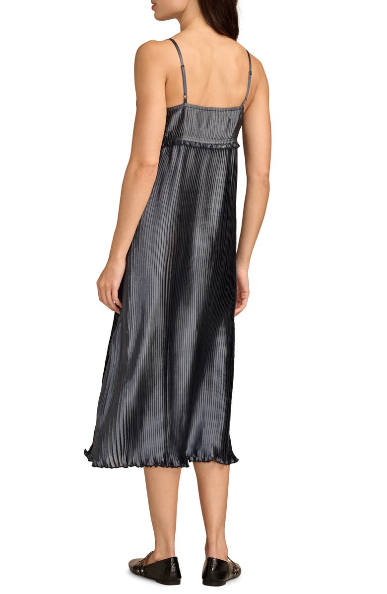 Lucky Brand Pleated Satin Midi Dress, Alternate, color, Mood Indigo