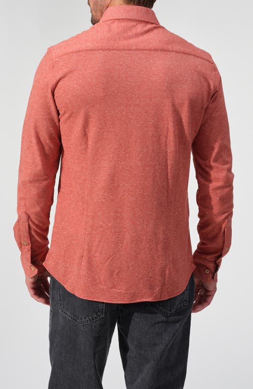 Studio Garnet Los Angeles Mélange Knit Button-down Shirt In Brown