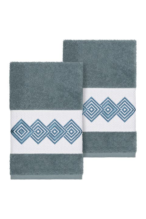 Noah Embellished Hand Towel - Set of 2 - Teal