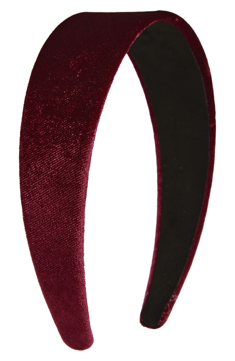 Tasha Velvet Headband, Main, color, Red