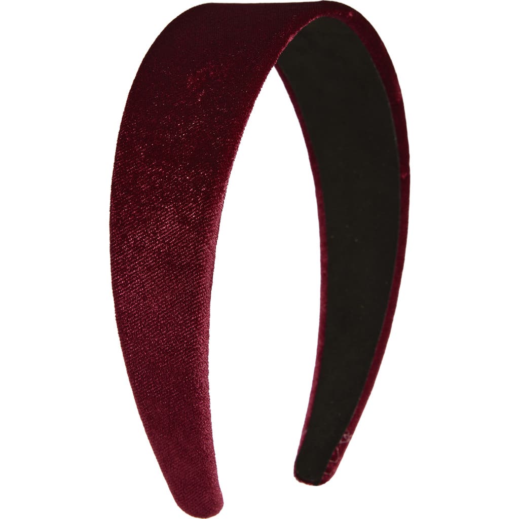 Tasha Velvet Headband In Burgundy