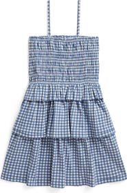 Polo Ralph Lauren Kids' Gingham Smocked Bodice Tiered Cotton Sundress