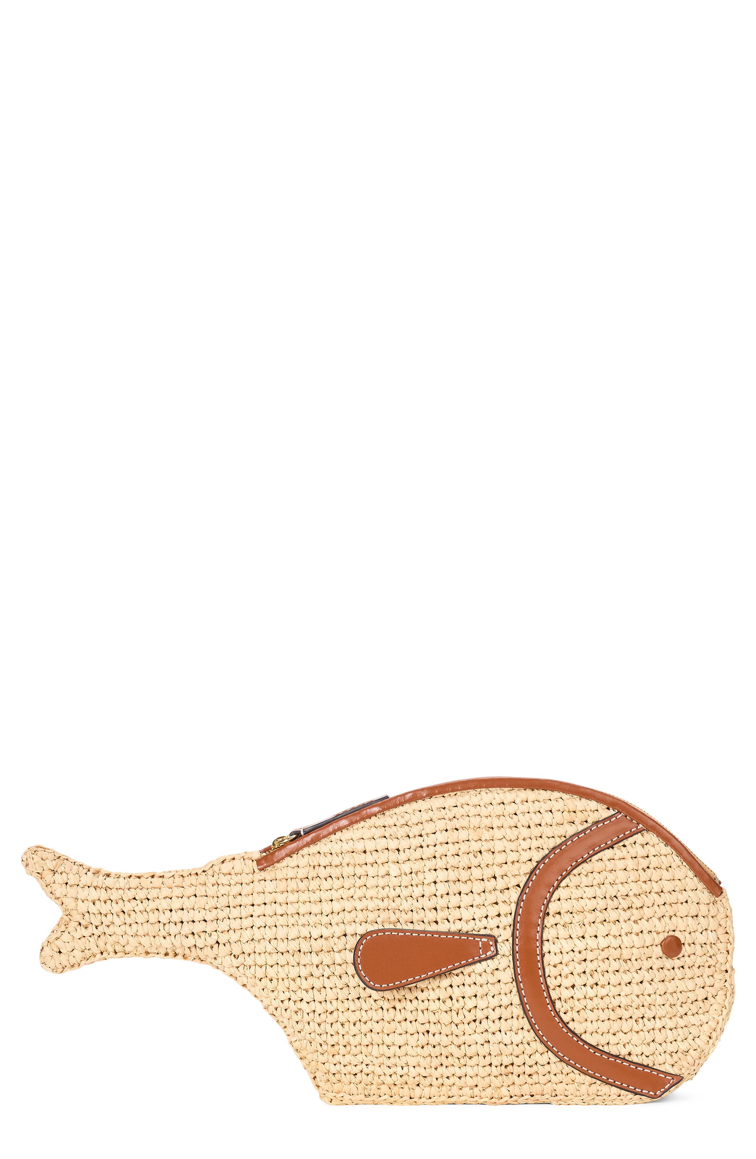 STAUD Pesce Raffia Clutch, Main, color, Natural/ Tan