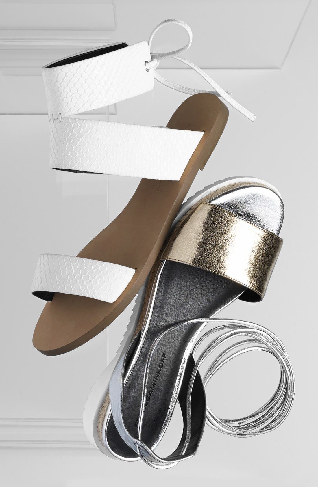 'Emma' Ankle Cuff Sandal, Alternate, color, BLACK VACHETTA