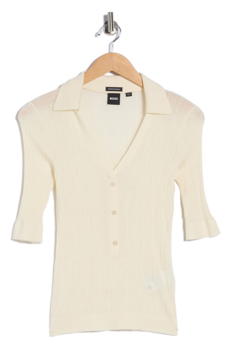 Fabyni Wool Polo Sweater, Alternate, color, OPEN WHT