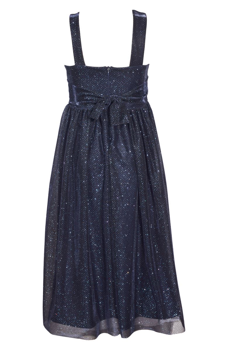 Bonnie Jean Kids' Grecian Glitter Dress, Alternate, color, Navy