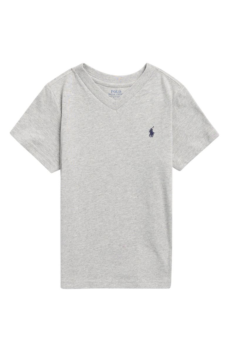 Ralph Lauren Kids' Cotton V-Neck T-Shirt, Main, color,
