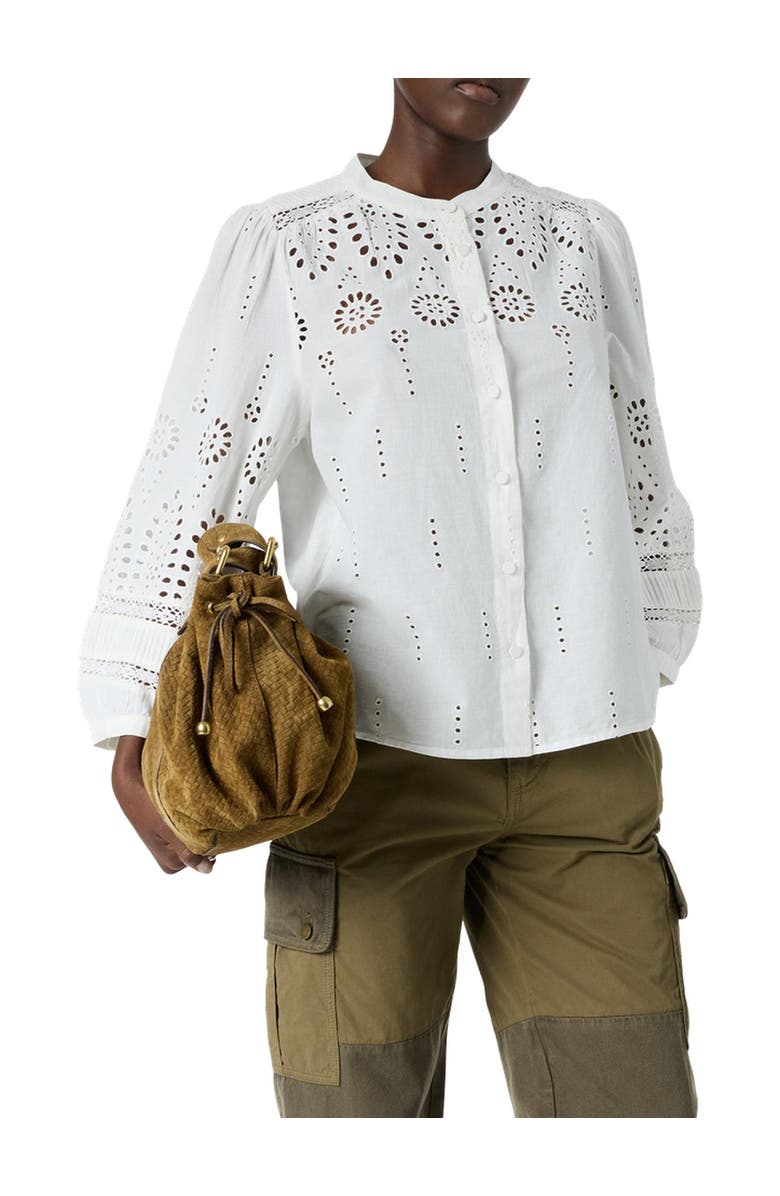 GERARD DAREL Cybella Embroidered Long sleeve Shirt, Alternate, color, Ecru