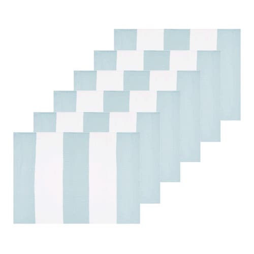 C & F Home C&f Home Cabana Sky Blue Stripes Placemats Set Of 6, 14" X 20" In Blue