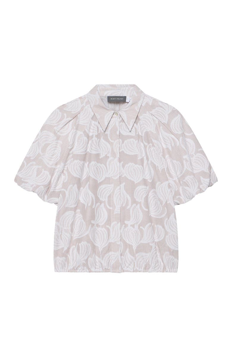 MINT VELVET Cotton Jacquard Shirt, Alternate, color, Neutral
