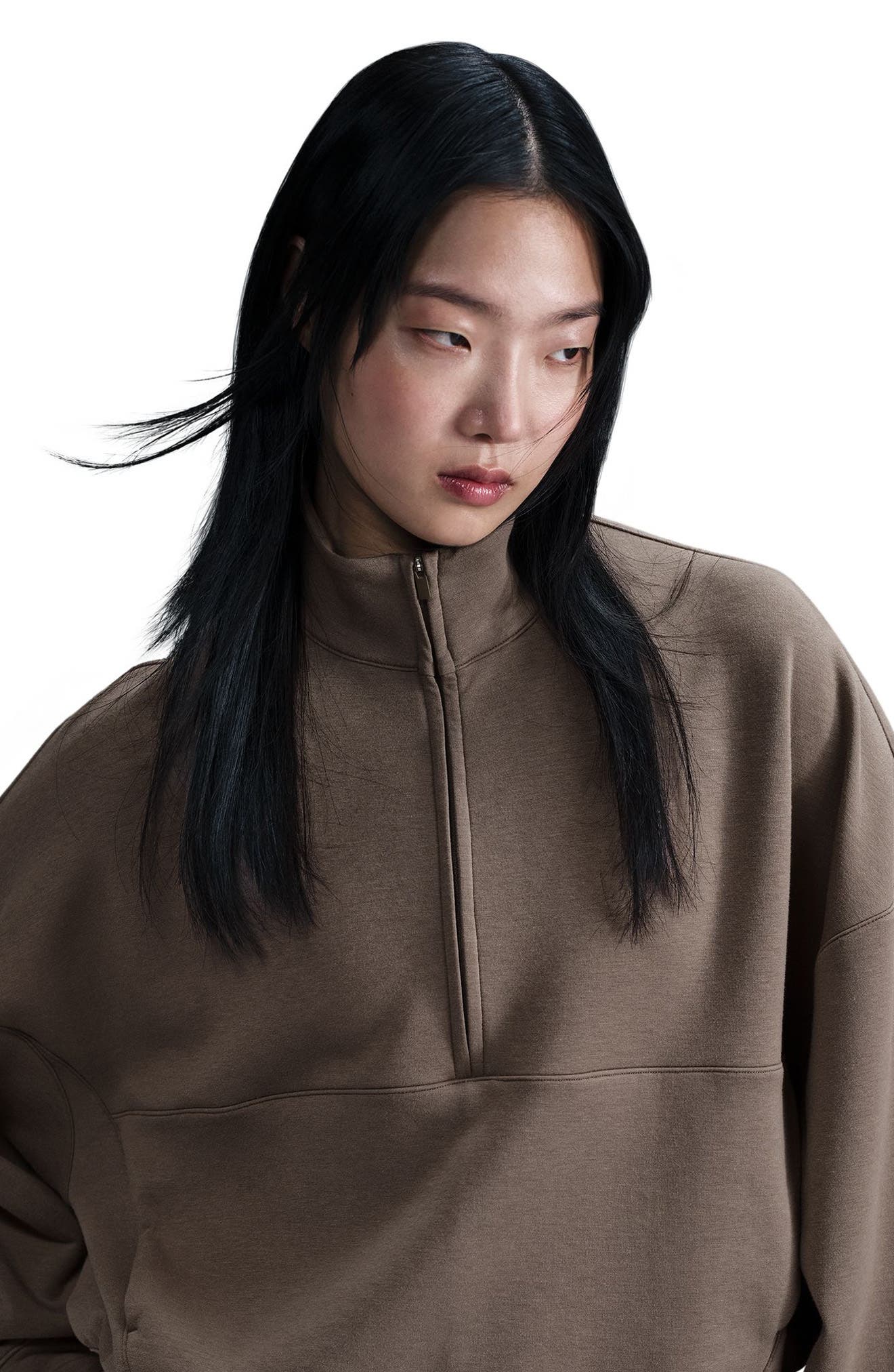 24.7 ImpossiblySoft Dri-FIT Oversize Half Zip Top (Women) | Nordstrom