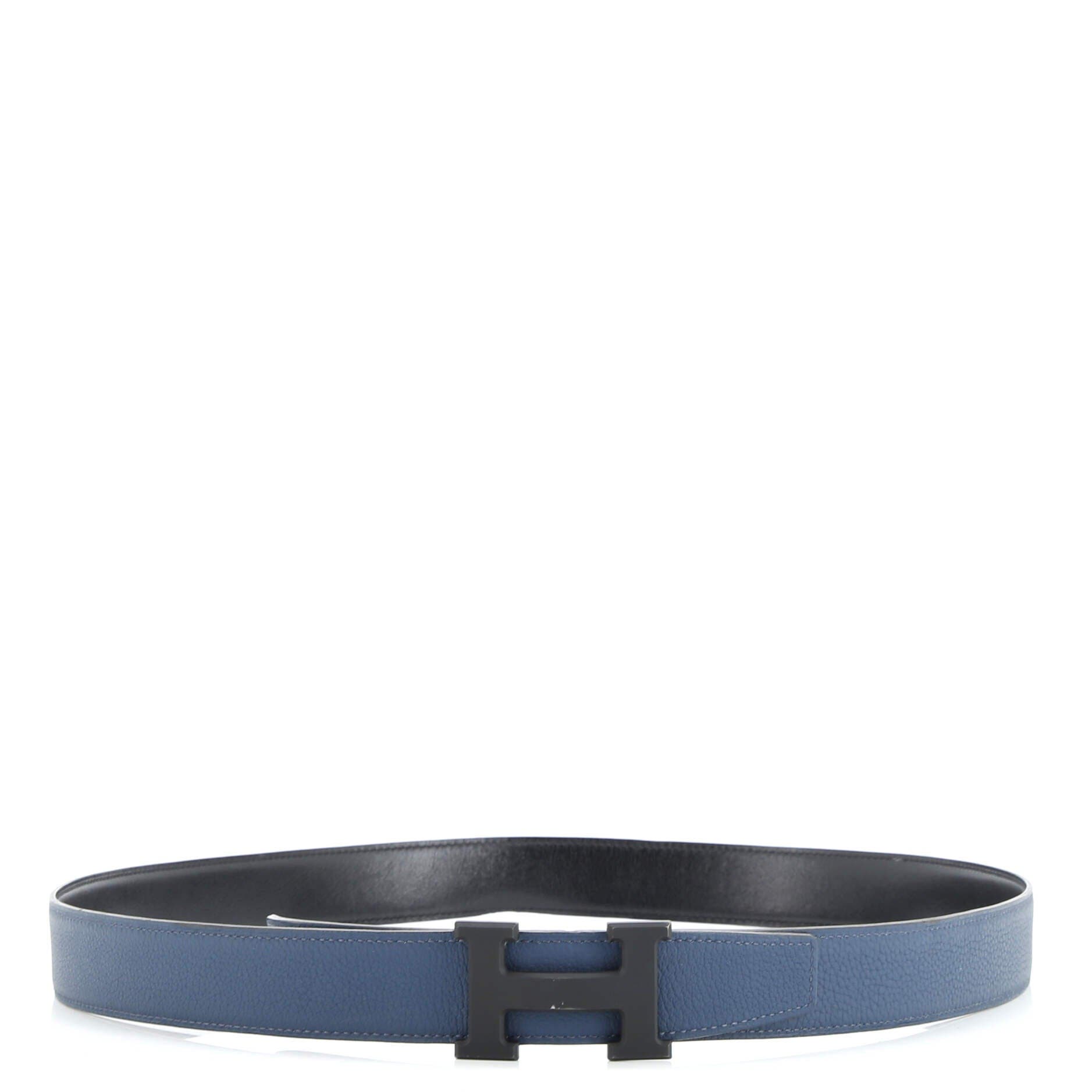 Pre-Owned Hermes Constance Reversible Belt Leather with So Black Matte Hardware Wide, Alternate, color, Black