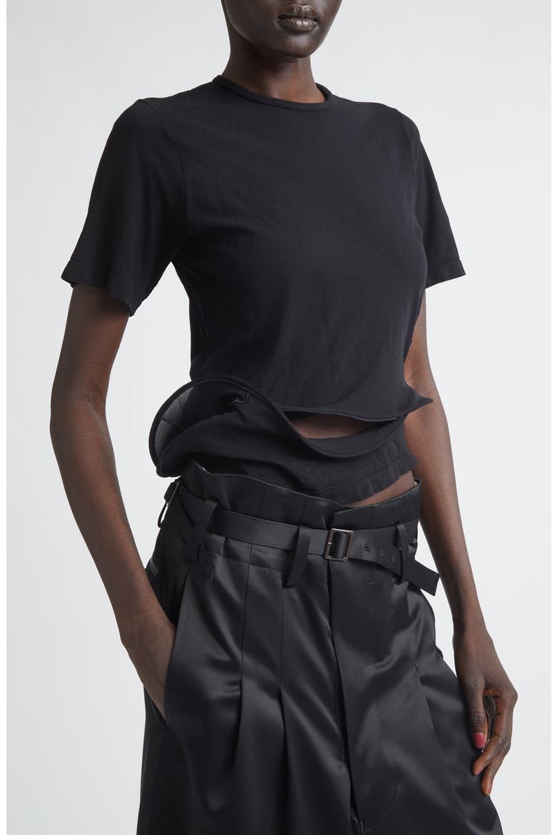 Wired Cutout Mesh T-Shirt, Alternate, color, BLACK