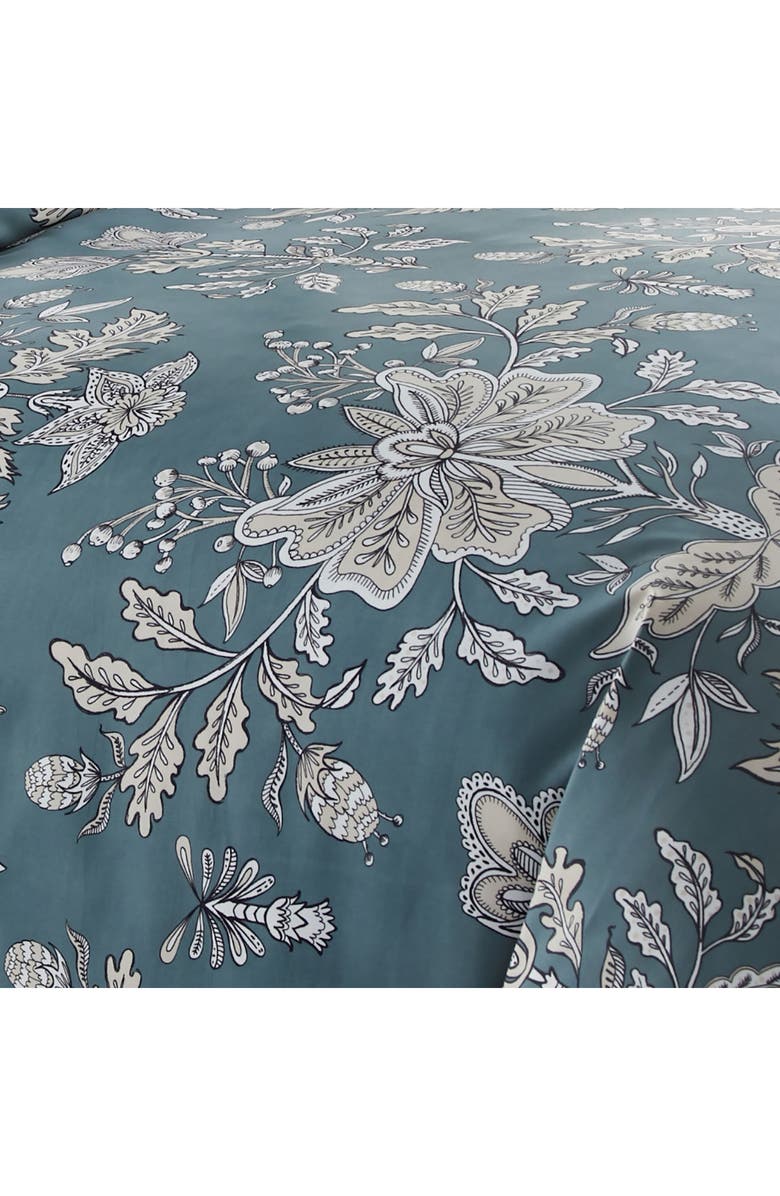 SOUTHSHORE FINE LINENS Luxury Premium Oversized Comforter Set, Alternate, color, Vintage Garden Smokey Blue