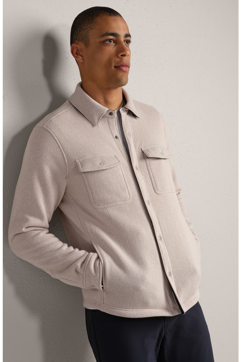 Fleece Shacket, Alternate, color, BONE