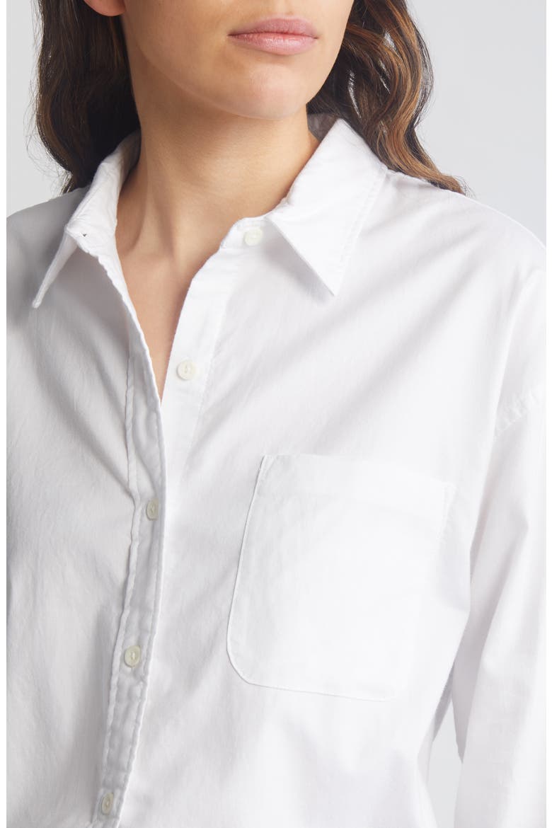 Organic Cotton Blend Oxford Button-Up Shirt, Alternate, color, WHITE