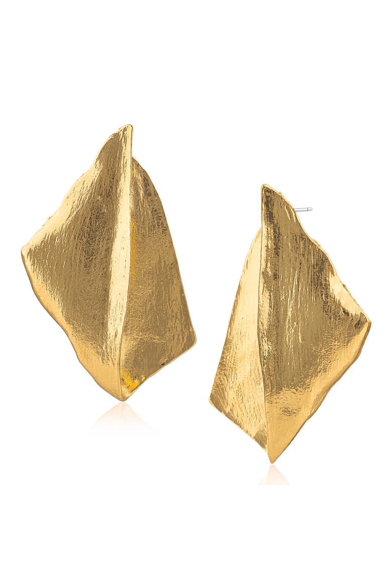 14K Gold Plated Organic Statement Earrings (Nordstrom Exclusive), Main, color, GOLD