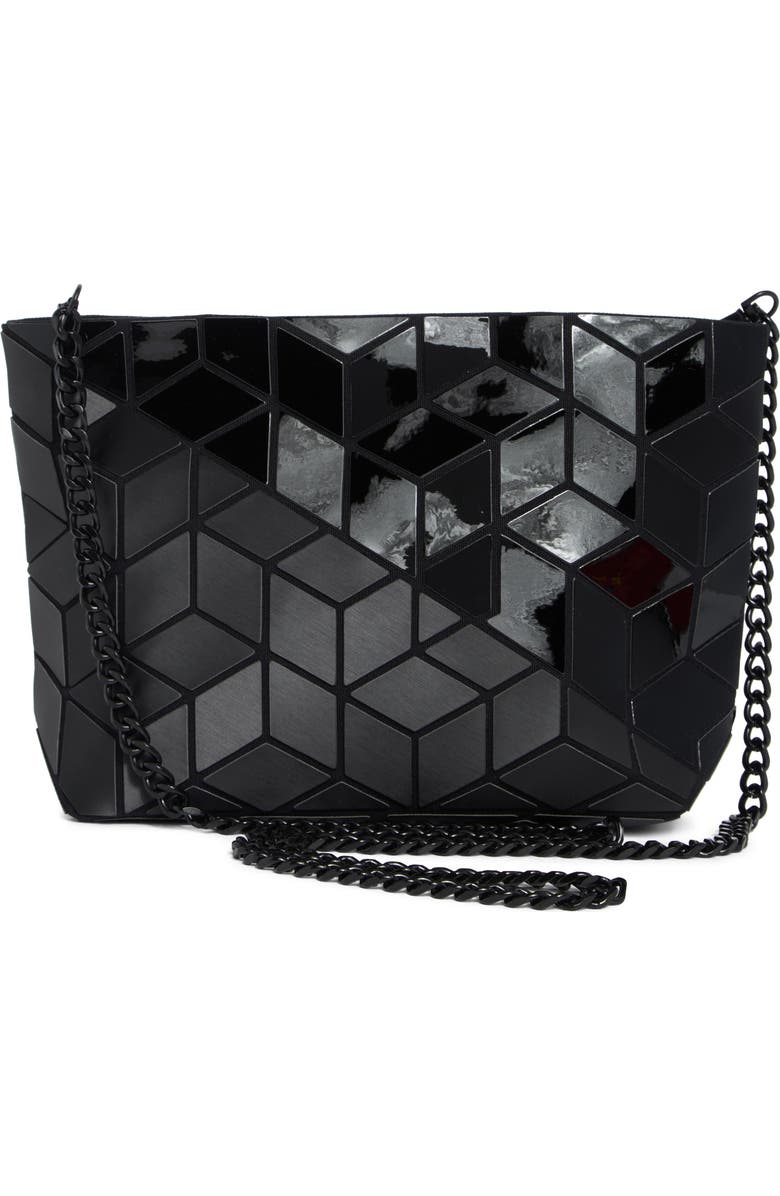 PATRIZIA LUCA Diagnoal Geo Clutch, Alternate, color, Black/ Black