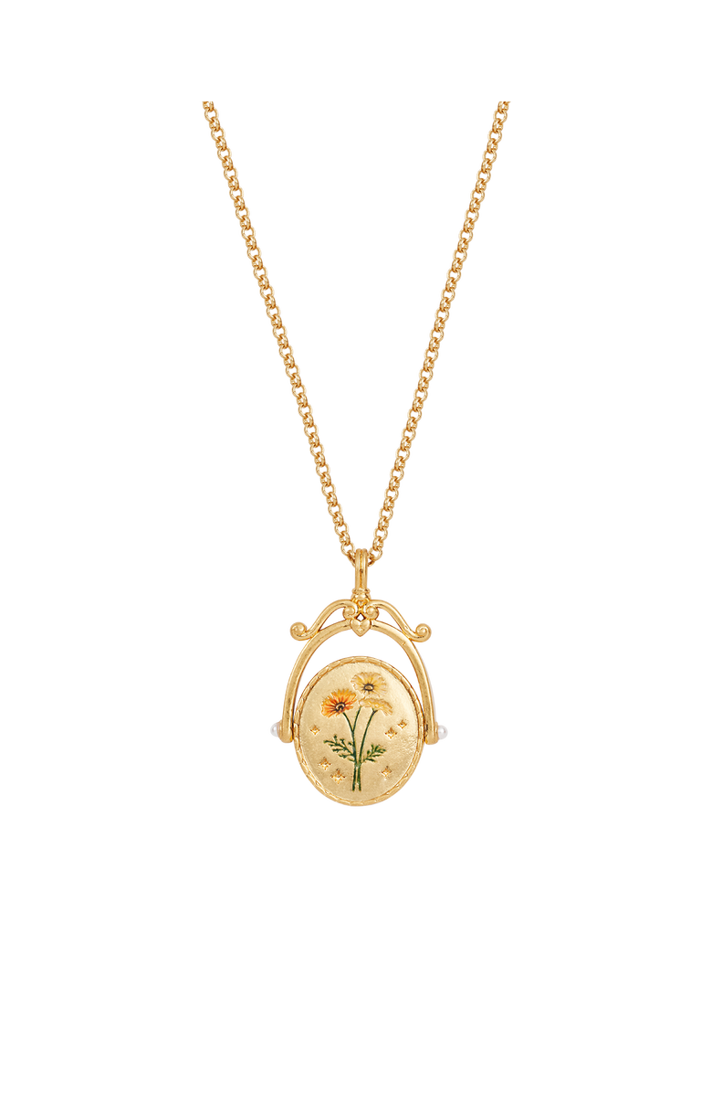 Fable England U Initial Ursinia Gold Spinner Chain Necklace, Alternate, color, Gold