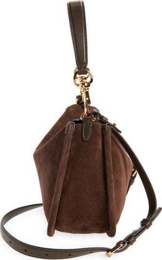 Belted Suede Hobo Bag