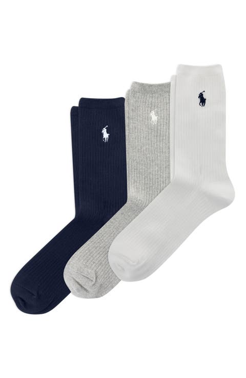 3-Pack Rib Crew Socks