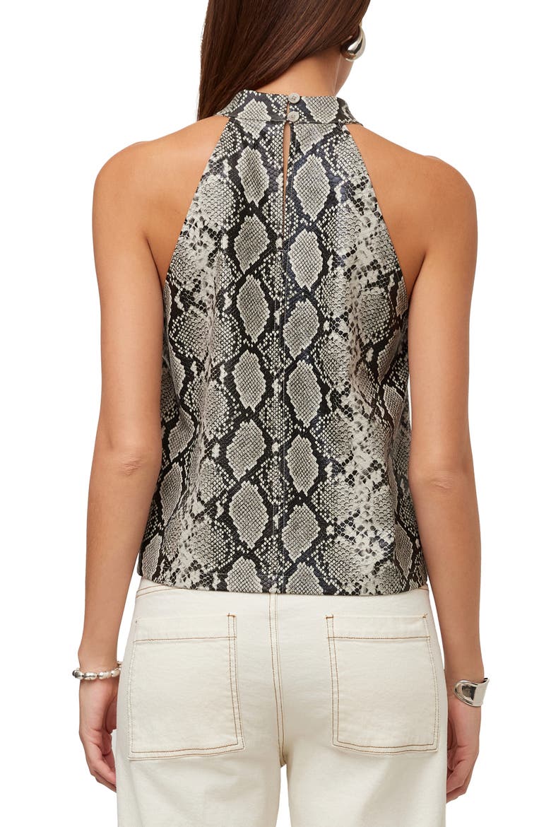 Alexis Faux Leather Halter Top, Alternate, color, PRINT