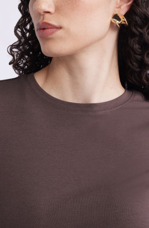 Nordstrom Pima Cotton Blend Crewneck T-shirt In Brown