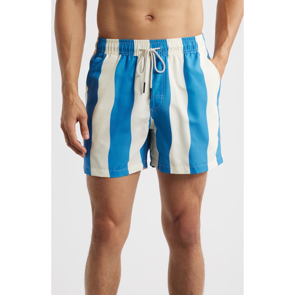 Oas Waver Stripe Relaxed Fit Swim Trunks In Waver