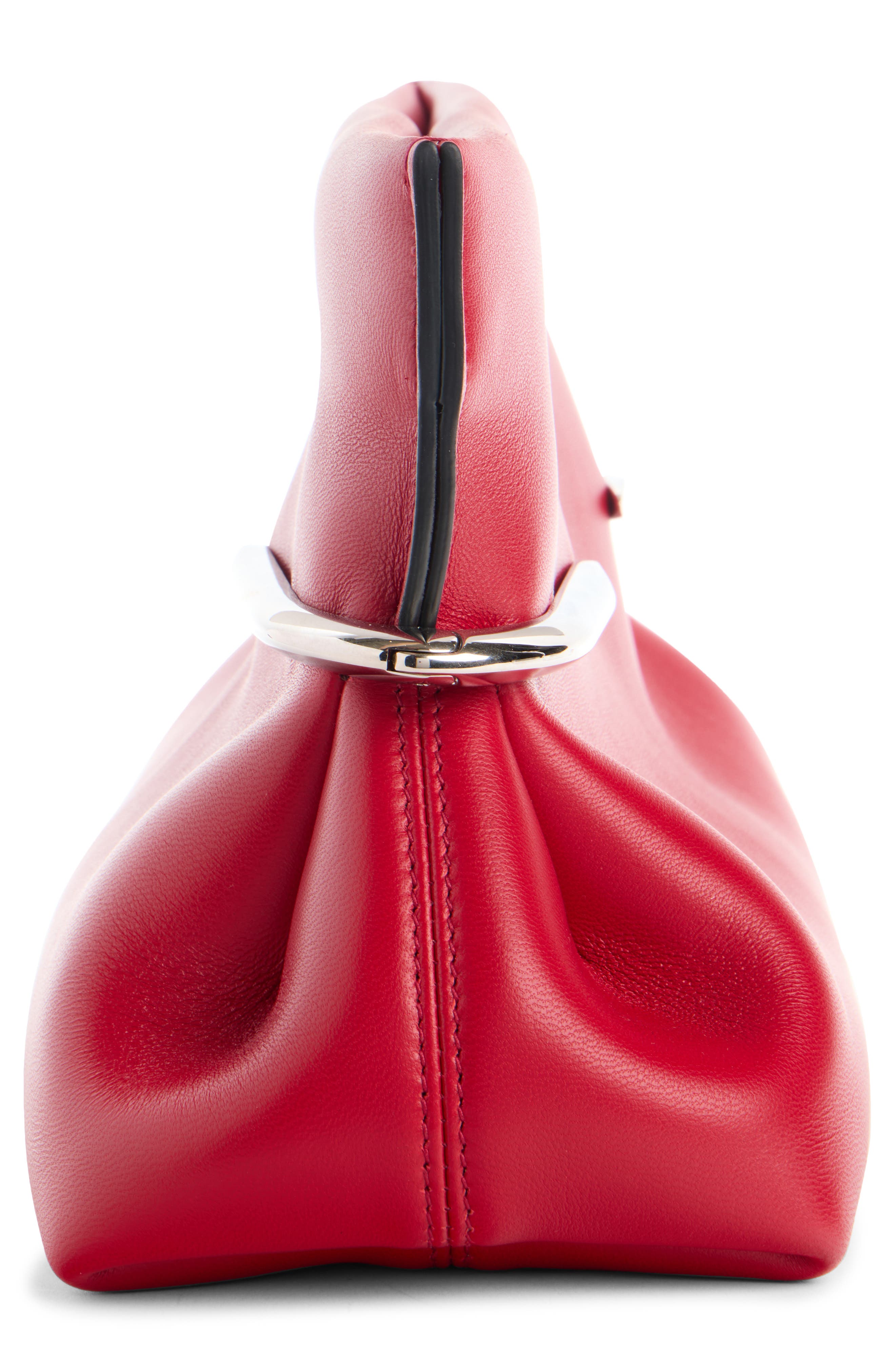Givenchy Pinch Soft Leather Clutch, Alternate, color, Equestrian Red