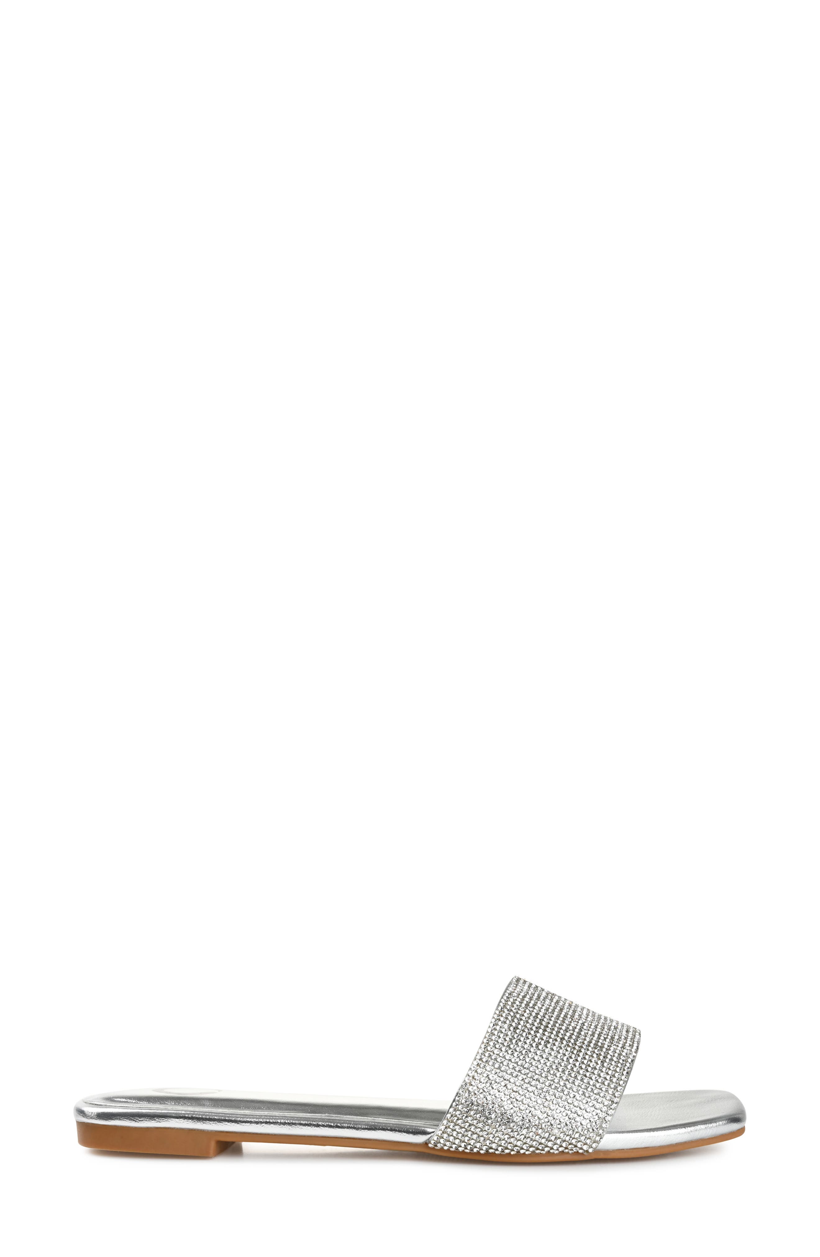 Journee Collection Grayce Square-Toe Slide, Alternate, color, Silver