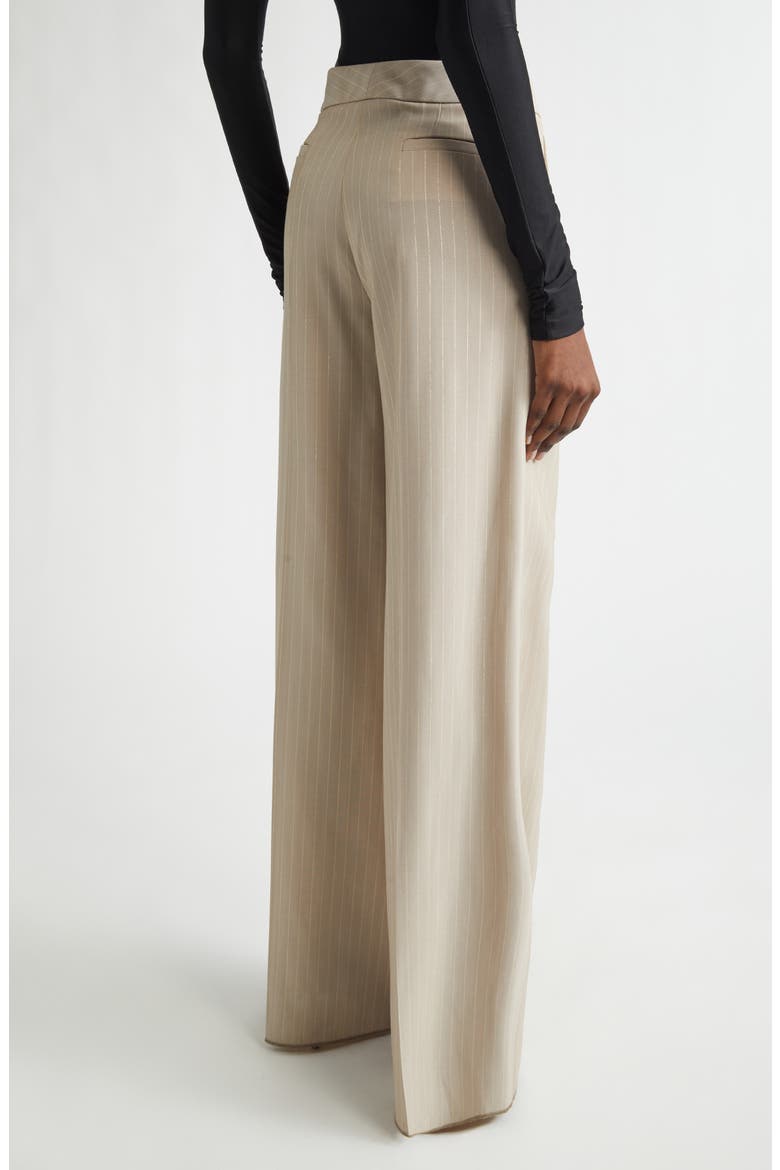 Shimmer Pinstripe Wide Leg Pants, Alternate, color, SAND