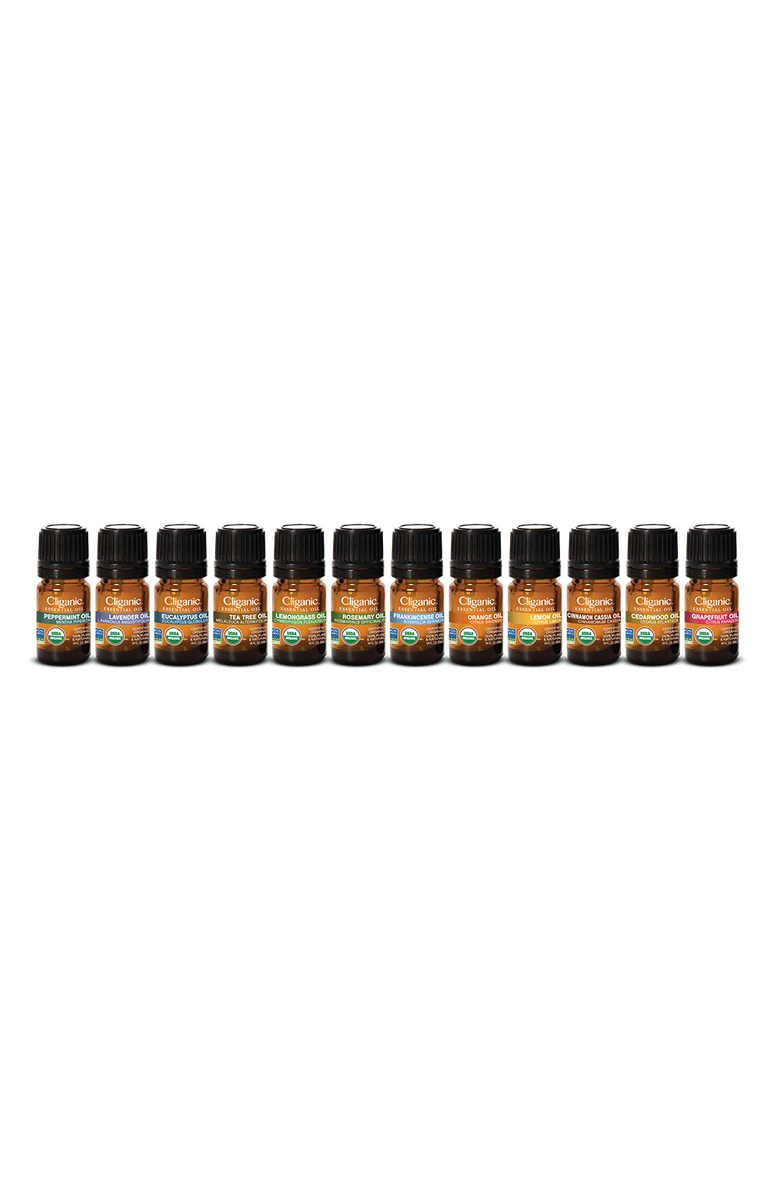 Cliganic Organic Aromatherapy Set - Top 12 Essential Oils 12x0.17oz, Main, color,