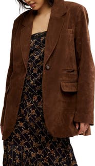 Free People Paper Cut Faux Suede Blazer