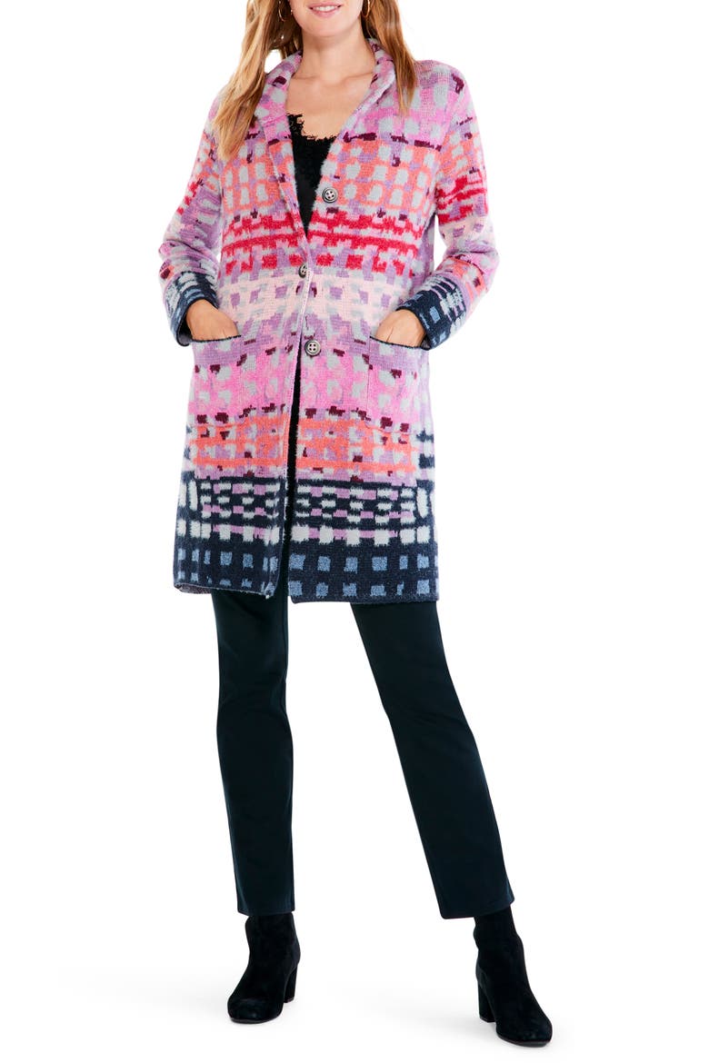 Winter Heat Knit Coat, Alternate, color, PINK MULTI