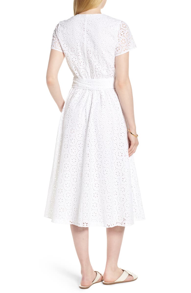 1901 Cotton Eyelet Short Sleeve Dress, Alternate, color, 