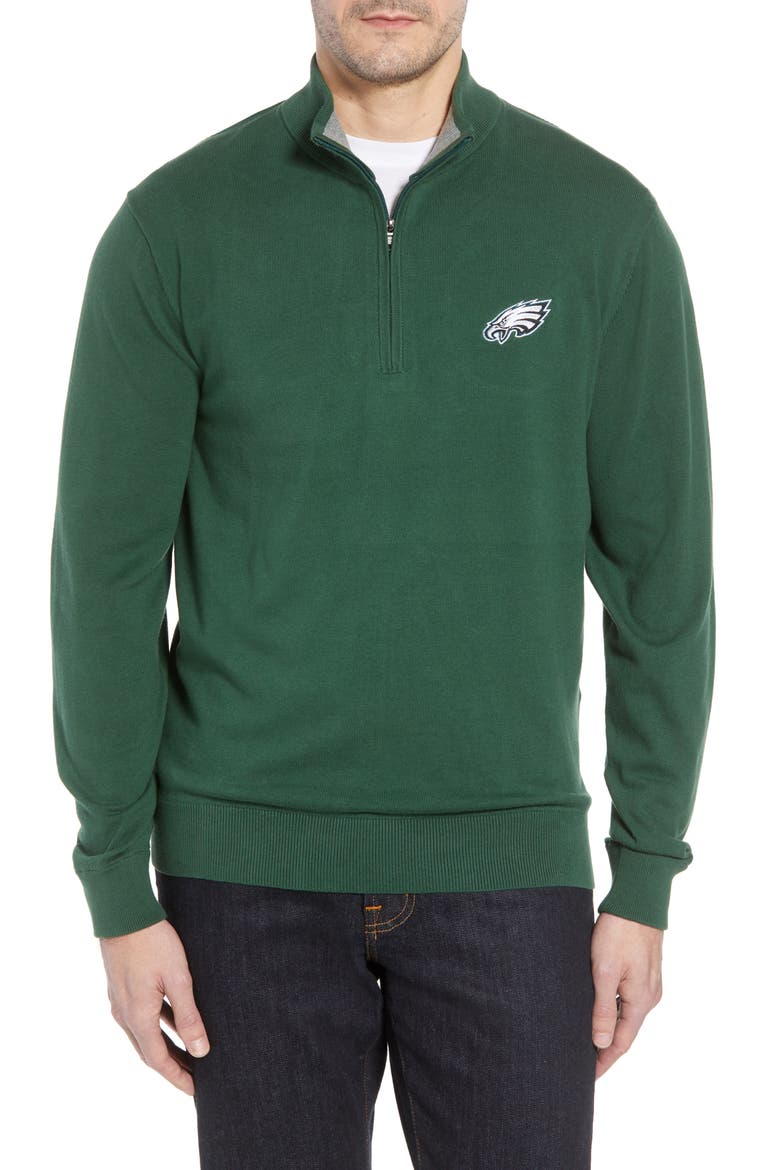Philadelphia Eagles - Lakemont Regular Fit Quarter Zip Sweater, Main, color, HUNTER GREEN