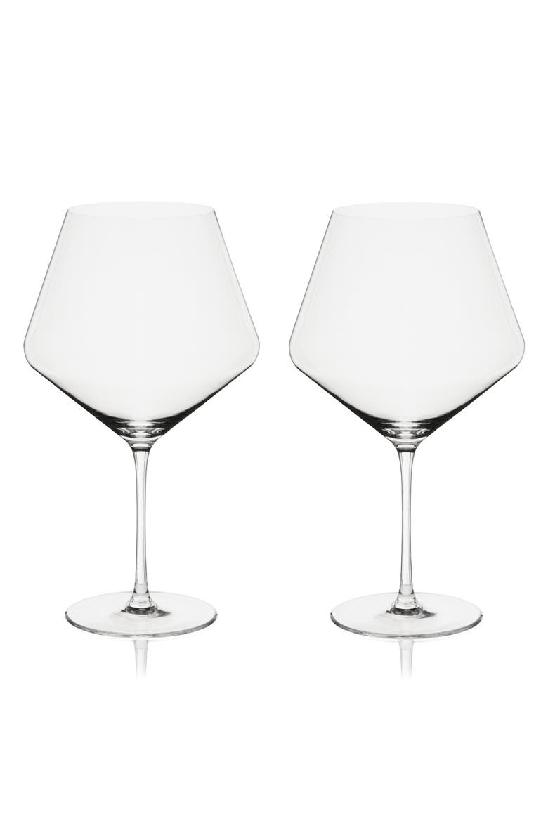Viski Reserve Liminal Burgundy Wine Glasses Set of 2, Alternate, color, Clear