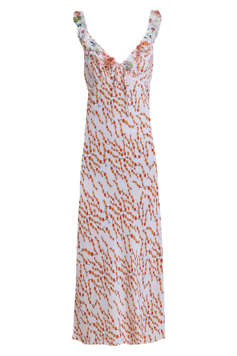 Christina Floral Ruffle Sleeve Midi Dress, Alternate, color, MIRAGE DITSY