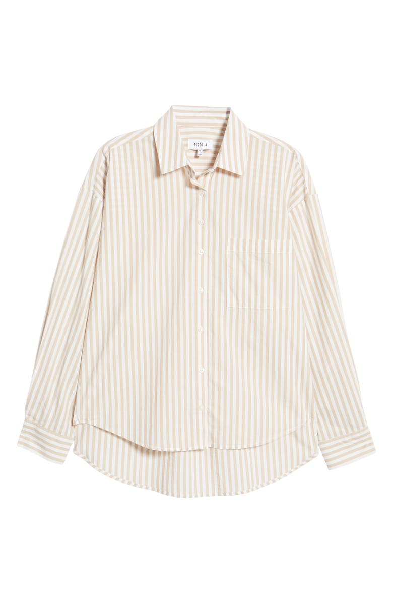 Pistola Sloane Stripe Stretch Poplin Button-Up Shirt, Alternate, color, 