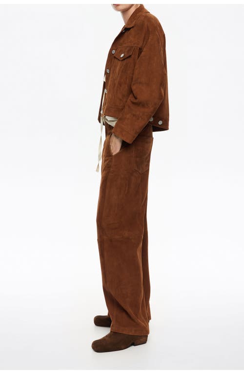 Bimba Y Lola Leather Barrel Leg Trousers In Brown