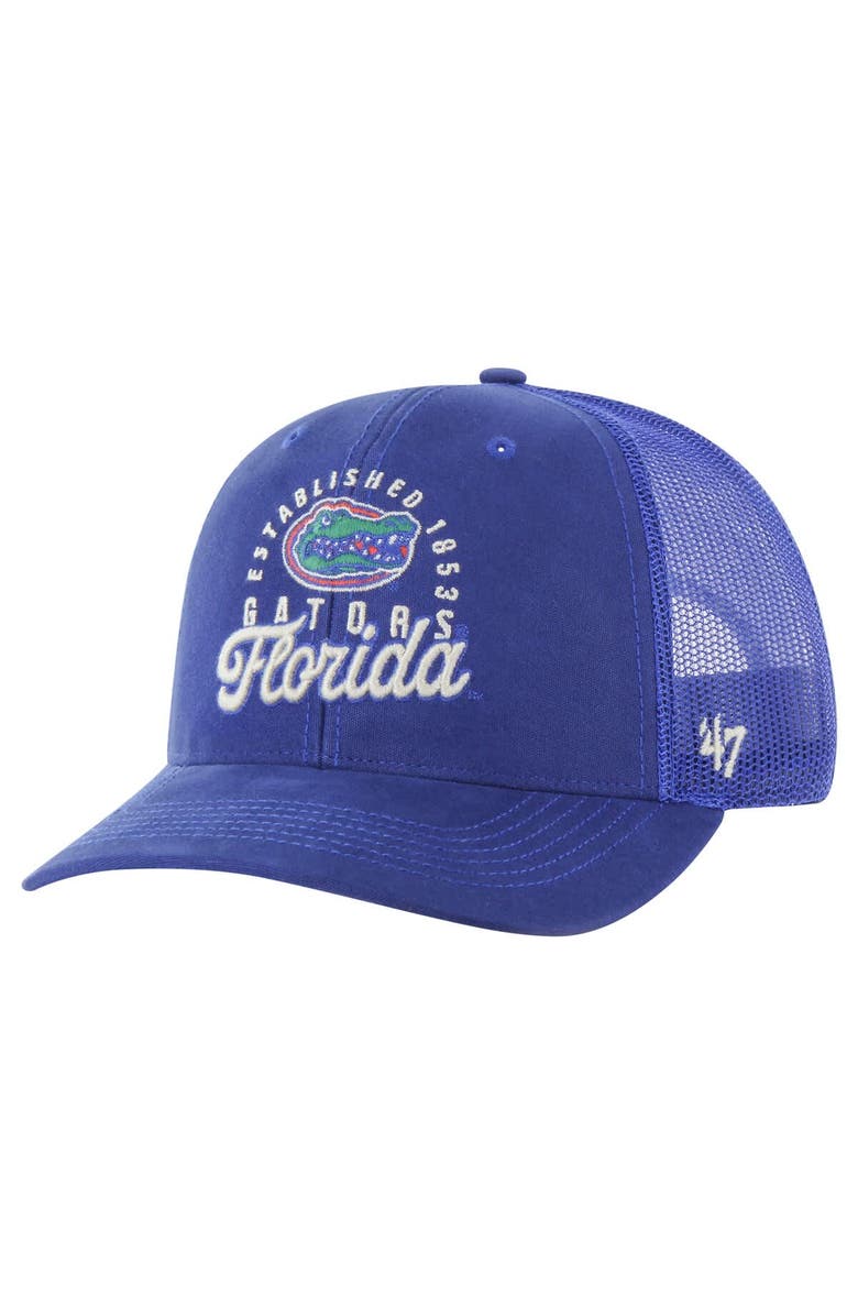 '47 Men's '47 Royal Florida Gators Pitstop Trucker Adjustable Hat, Main, color, Royal